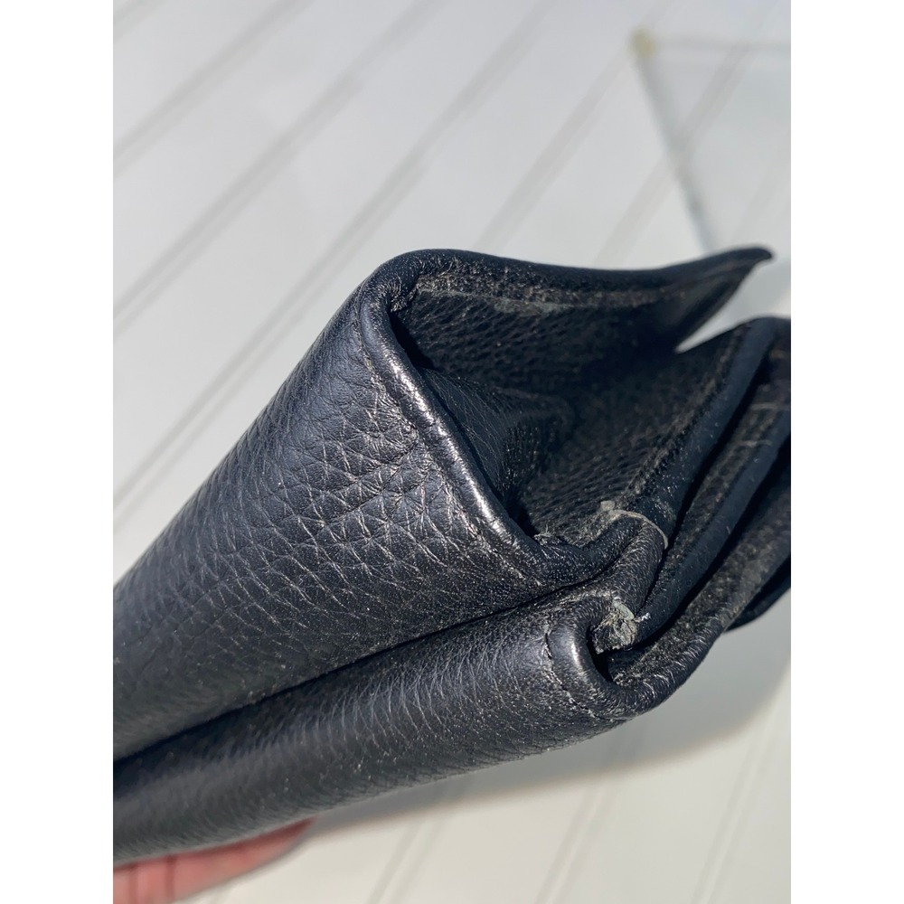 Brighton Black Leather Wallet Embossed‎ Heart Details Croc Flap Convertible - Picture 10 of 13